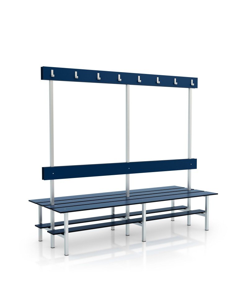 Banco con respaldo y perchero doble